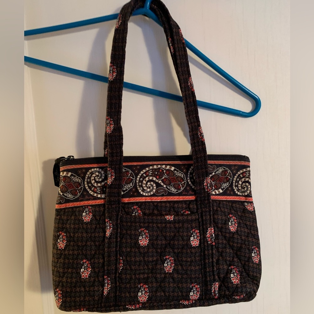 Vera Bradley Brown Cotton Paisley On the Go Bag